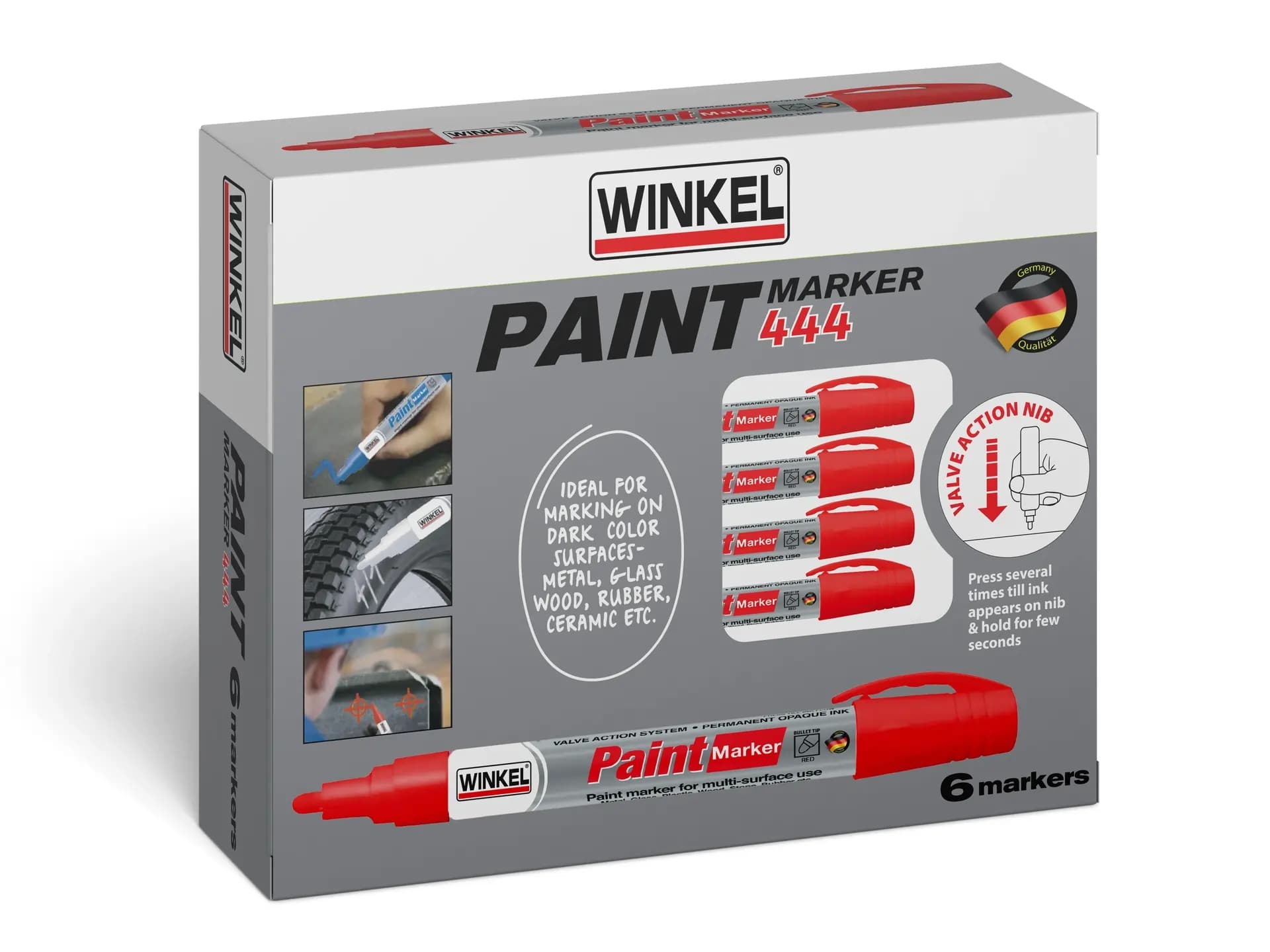 Paint Marker 6 Markers Kırmızı