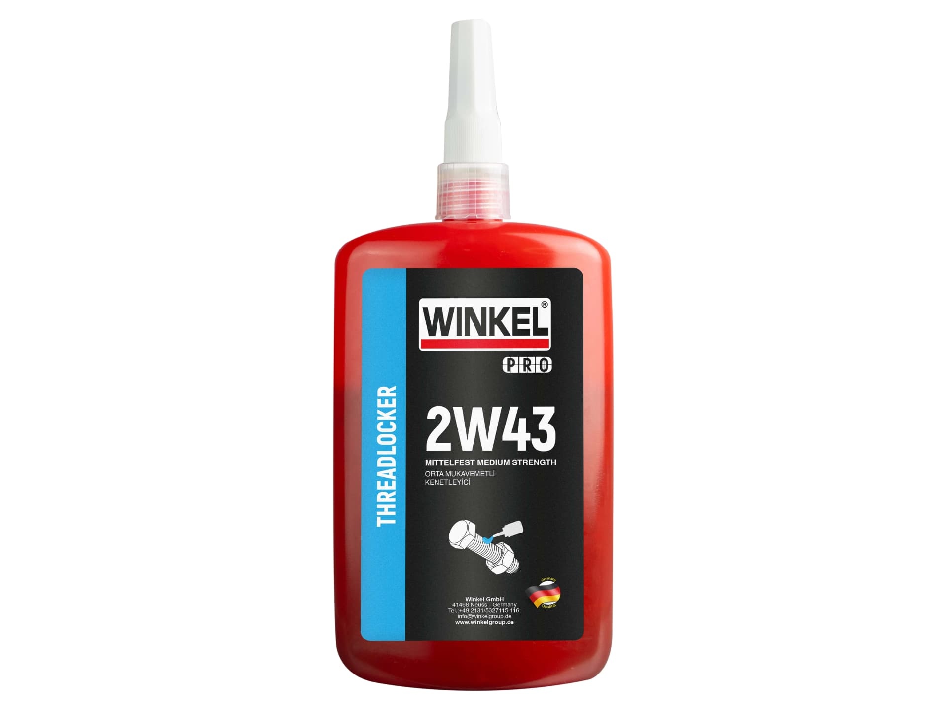 WINKEL PRO 2W43 Orta Mukavemetli Cıvata Sabitleyici 250ML Mavi