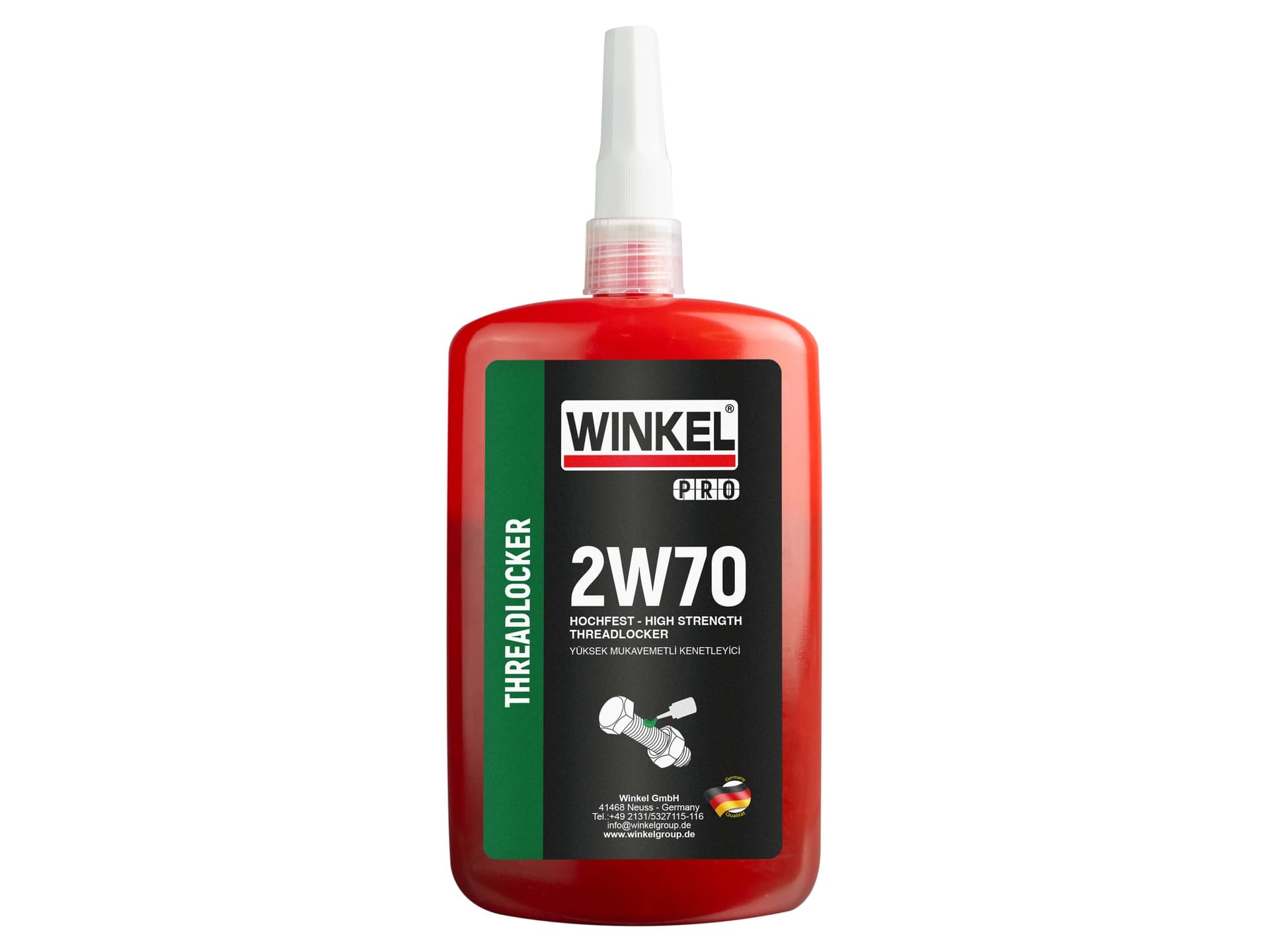 WINKEL PRO 2W70 Yüksek Mukavemetli Cıvata Sabitleyici 250ML Yeşil
