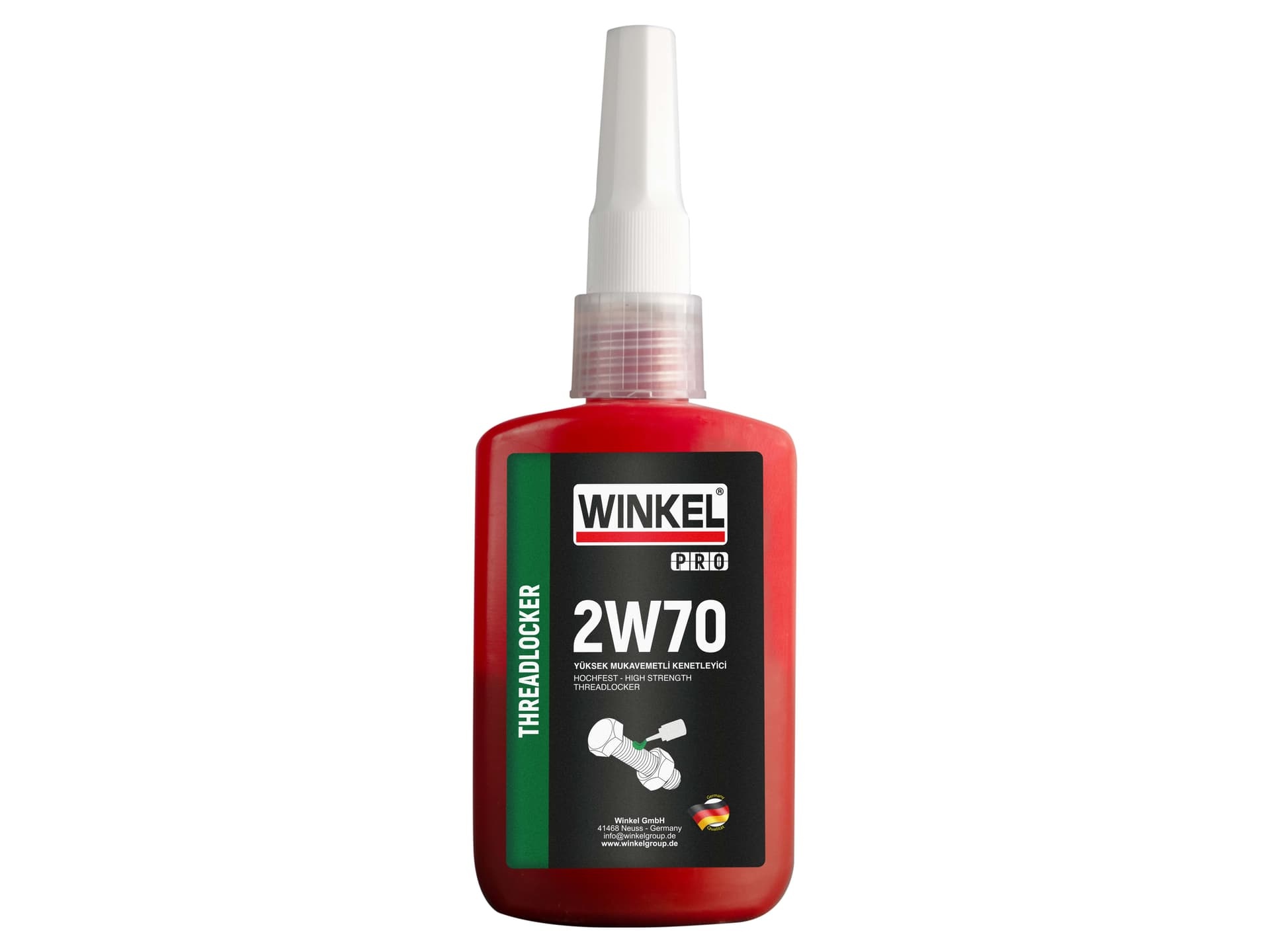WINKEL PRO 2W70 Yüksek Mukavemetli Cıvata Sabitleyici 50ML Yeşil