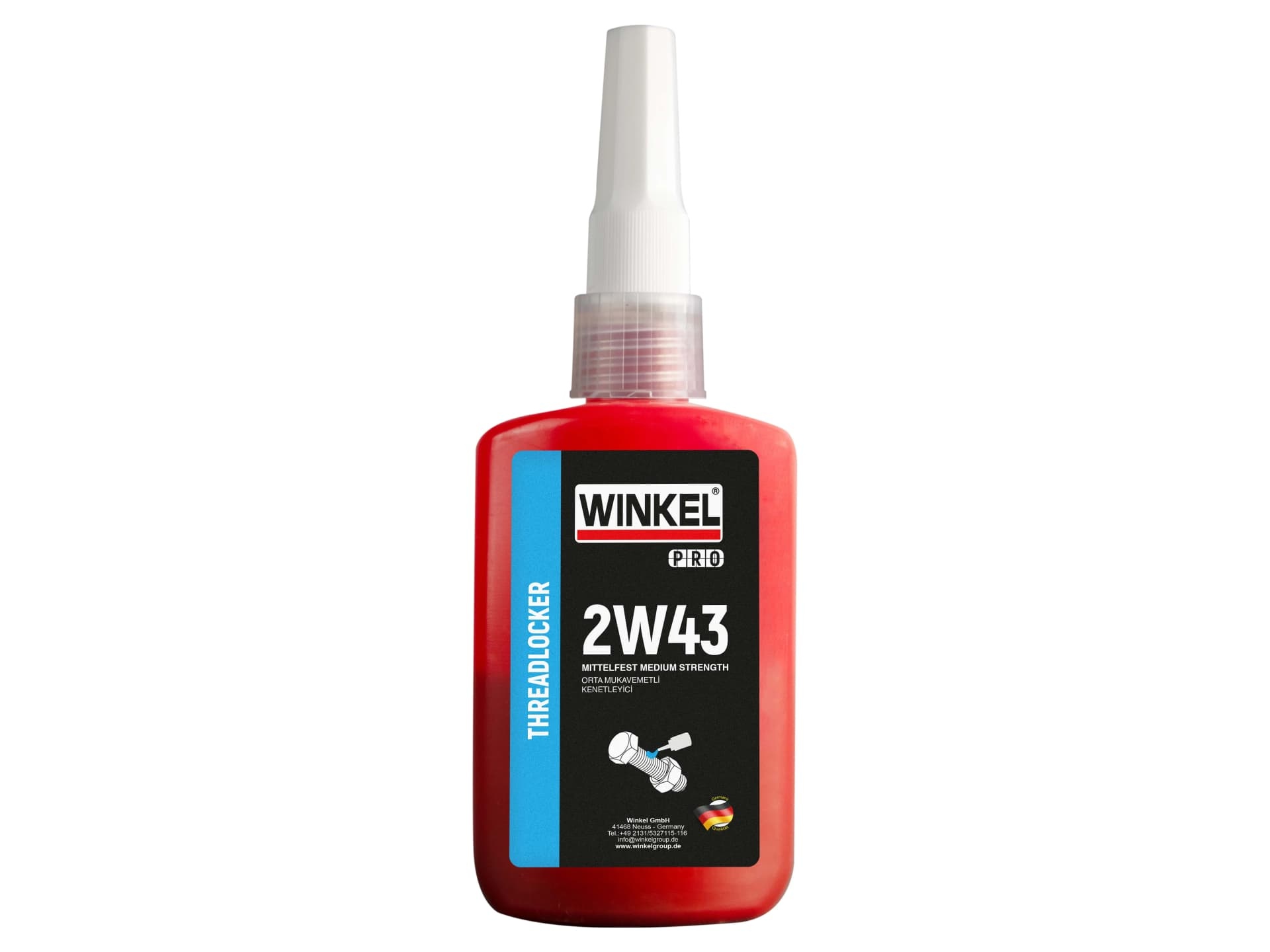 WINKEL PRO 2W43 Orta Mukavemetli Cıvata Sabitleyici 50ML Mavi